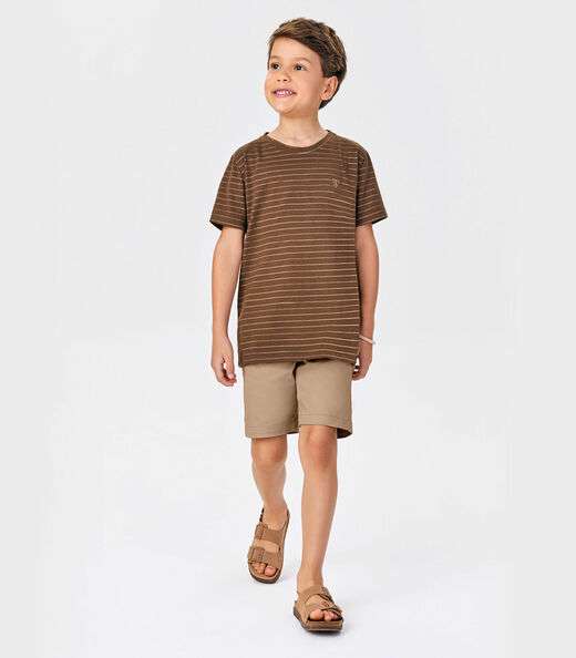 Conjunto Infantil Camiseta Com Bermuda Trick Nick Marrom
