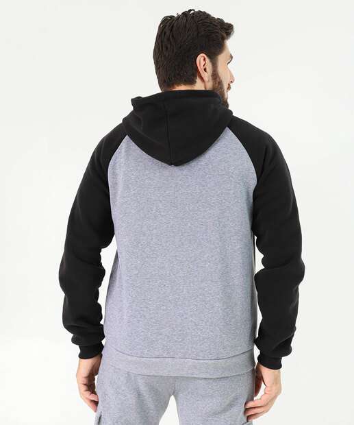 Casaco Masculino Moletom Capuz Marisa Cinza