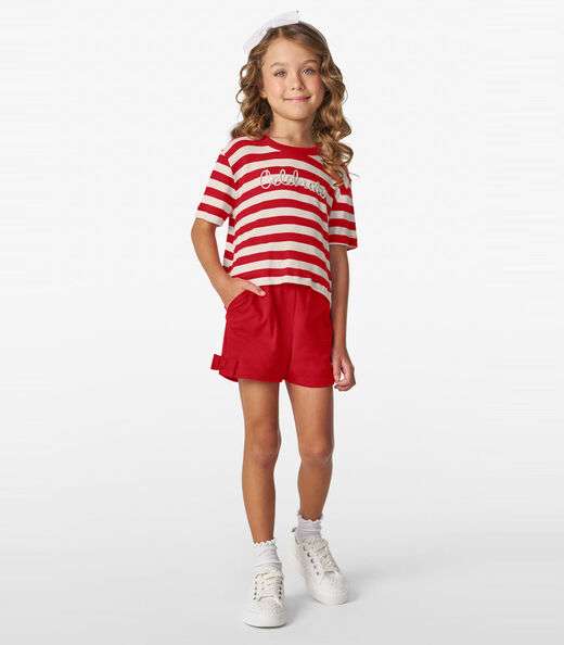 Conjunto Blusa com Shorts em Ribana 2x1 Trick Nick Vermelho