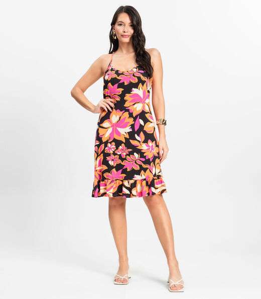 Vestido Feminino Estampado Select Rosa