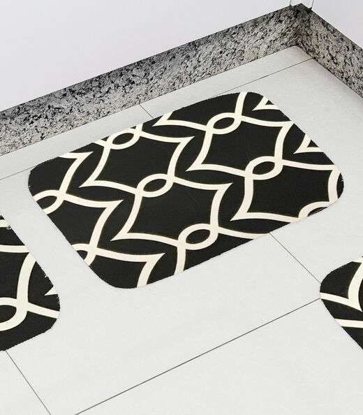 Tapete Cozinha Base Antiderrapante Tapetes Junior Preto