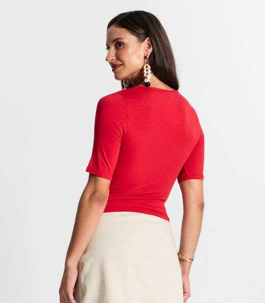 Blusa Feminina Manga Curta Rovitex Vermelho