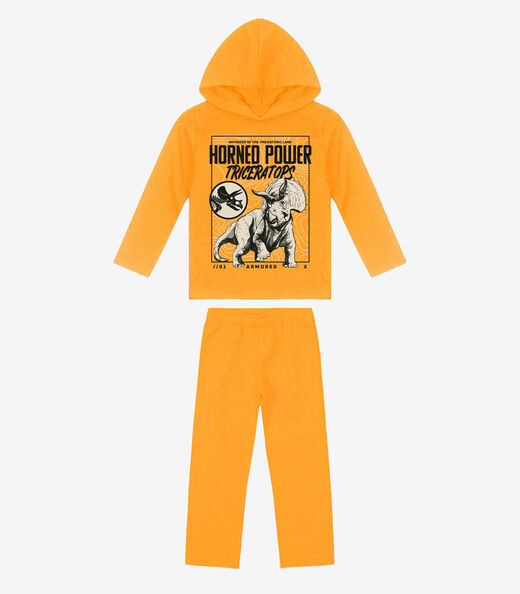 Image_Kit Conjunto Blusão com Capuz e Calça Rovi Kids Amarelo