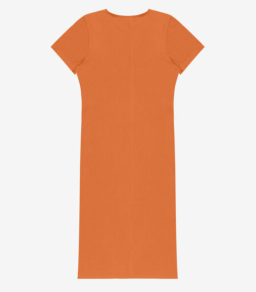 Vestido Feminino Midi Plus Size Infinita Cor Laranja