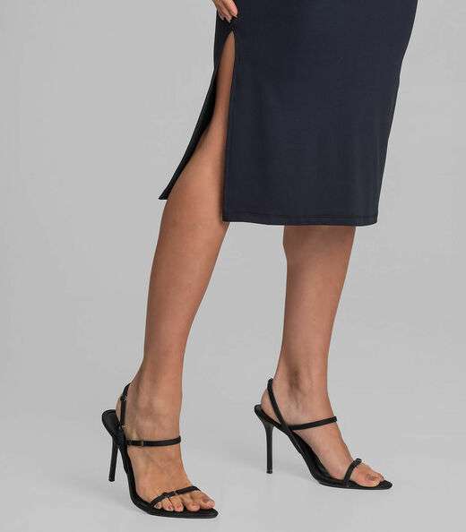 Vestido Midi Feminino Decote Canoa Dianna Preto