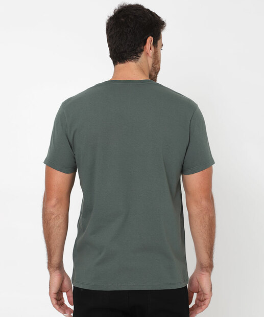 Camiseta Masculina Estampada Marisa Verde