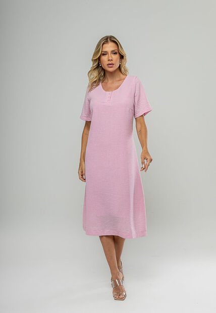 Image_Vestido Midi Botões Frontais Rosa Salvatore