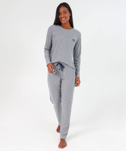 Image_Pijama Feminino Longo Mescla Básico Marisa
