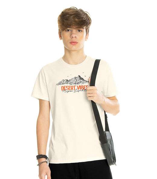 Camiseta Masculina Juvenil Desert Rovitex Teen Bege