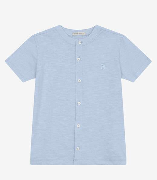 Camisa Masculina em Meia Malha MaquinetaTrick Nick Azul