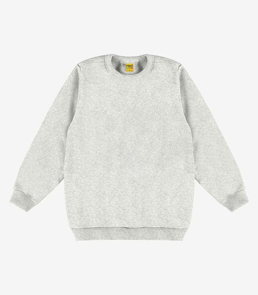 Blusão Infantil Moletom Básico Rovitex Kids Cinza