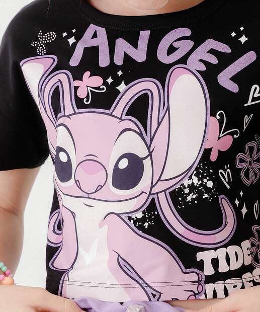 Blusa Infantil Angel Stitch Disney Tam 4 a 10
