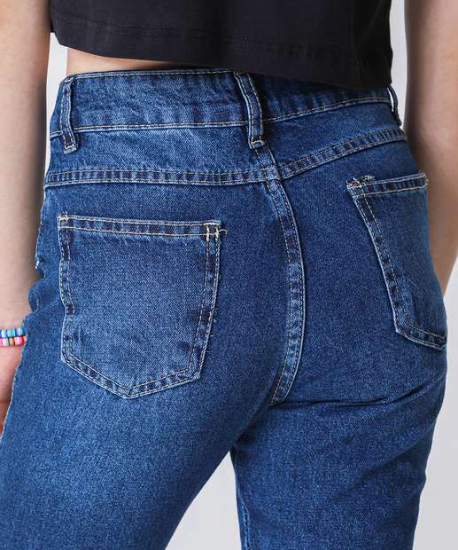Calça Jeans Cigarrete Juvenil Strass Tam 10 a 16 Azul