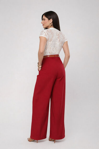 Blusa de Renda Flores Manga Curta Branco Salvatore