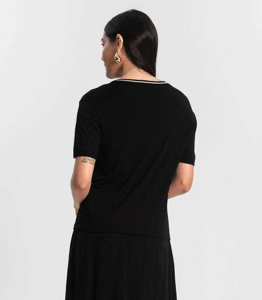 Blusa Feminina Estampada Rovitex Preto