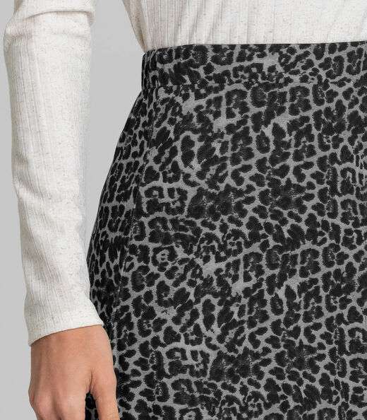 Saia Feminina Midi Evase Dianna Cinza