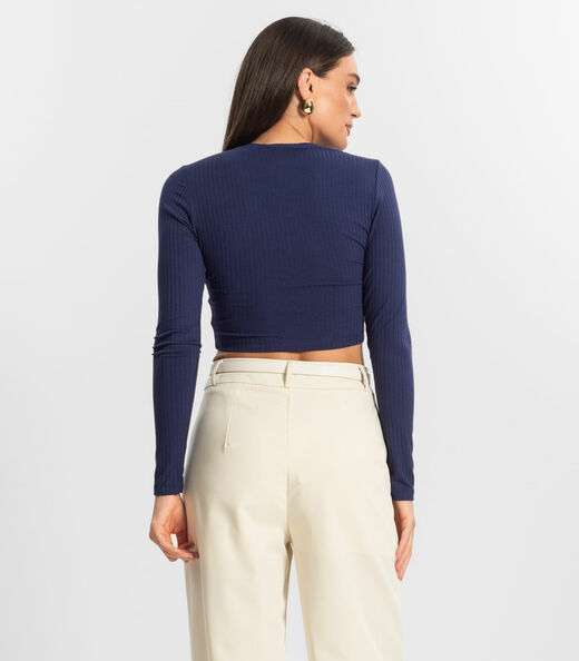 Blusa Feminina Manga Longa Endless Azul