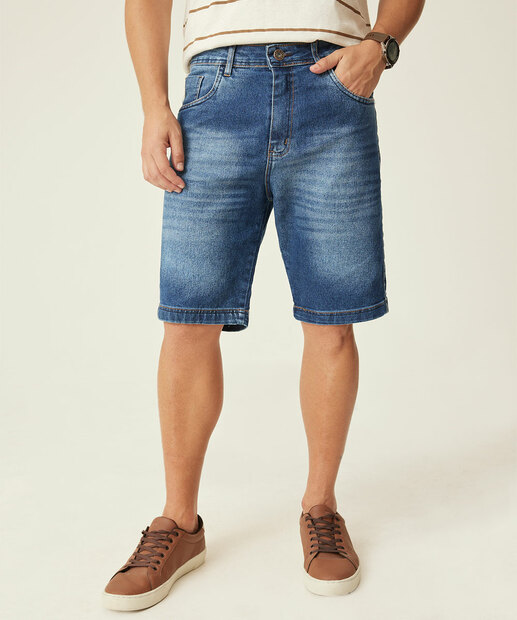 Bermuda Masculina Jeans Bolsos