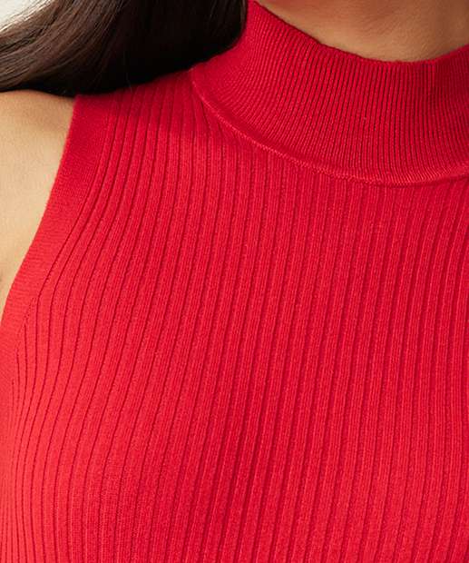 Blusa Regata Feminina Tricô Gola Alta Marisa