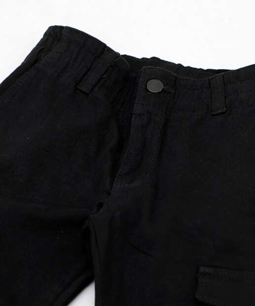Calça Juvenil Sarja Jogger Cargo Tam 10 a 16