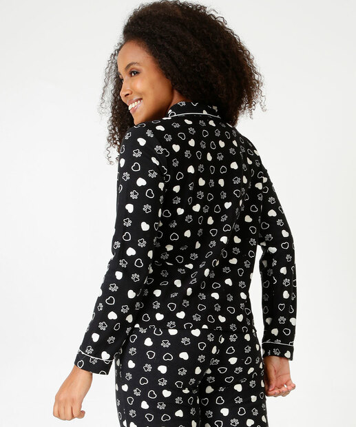 Pijama Americano Feminino Estampado Manga Longa Marisa