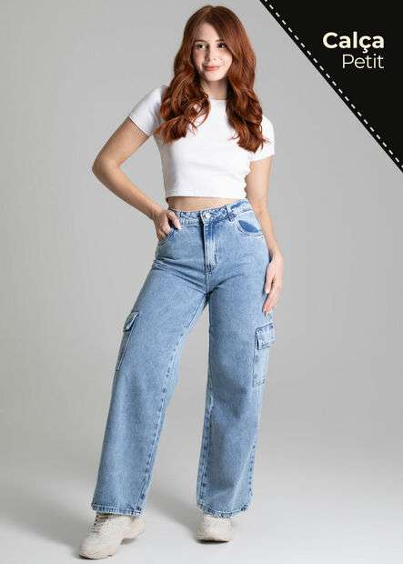 Calça Jeans Sawary Wide Leg Petit - 277876