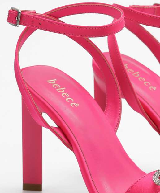 Sandália Salto Fino Feminina Laço Strass Bebecê