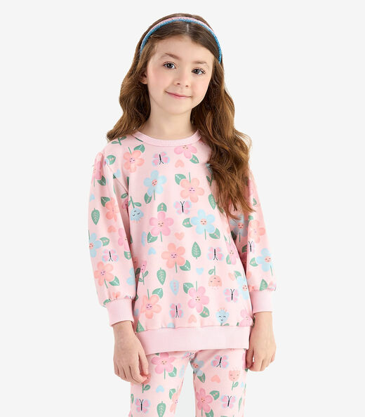 Conjunto Blusão com Legging Malha Soft Rovi kids Rosa