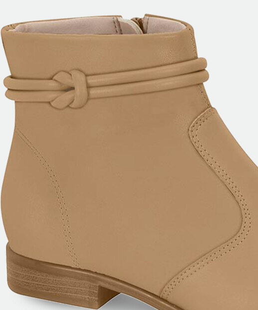 Bota Feminina Ankle Boot Bico Redondo Moleca 