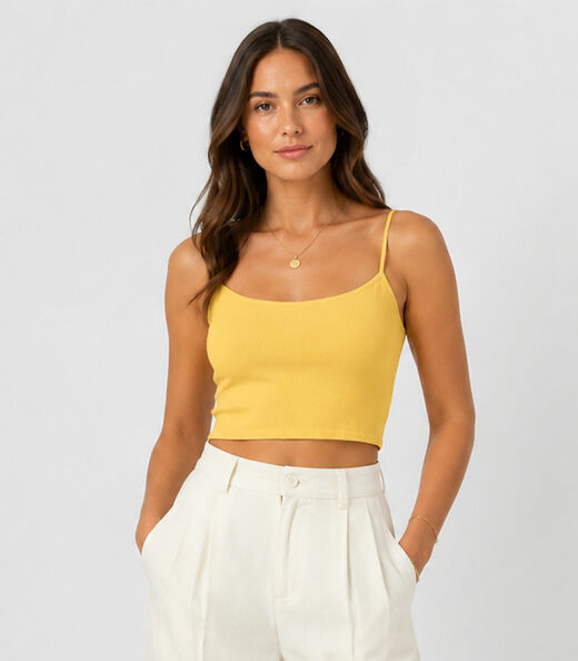 Image_Blusa de Alça Feminina Tecido Henera Infinita Cor Amarelo