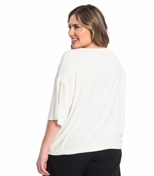Blusa Feminina Plus Size Secret Glam Bege