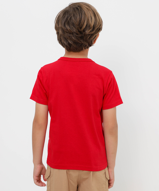 Camiseta Infantil Estampa MR Tam 4 a 10 Vermelho