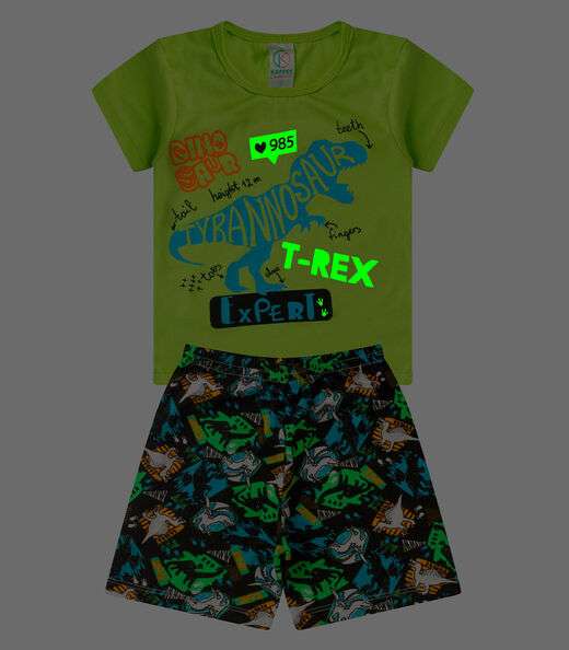 Pijama Infantil Masculino Brilha No Escuro kappes Amarelo
