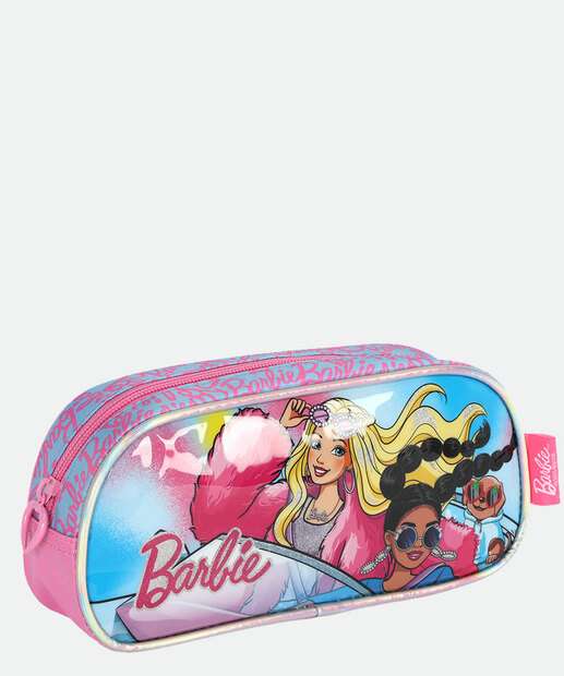Estojo Escolar Infantil Barbie Rosa