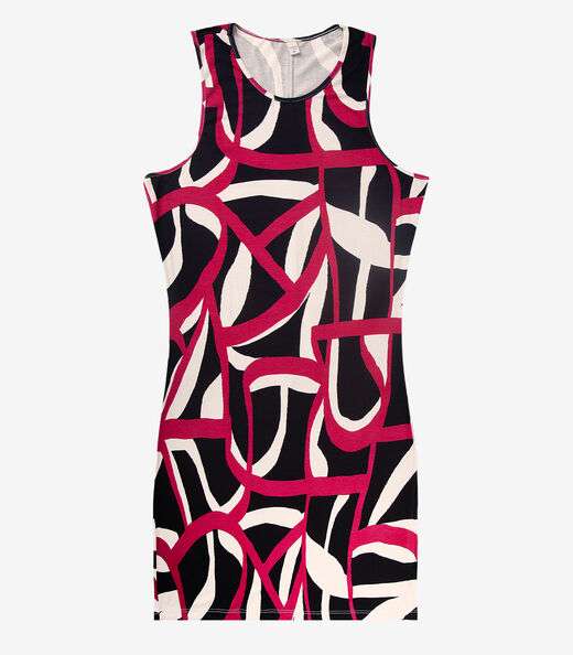 Vestido Plus Size Estampado Infinita Cor Vermelho