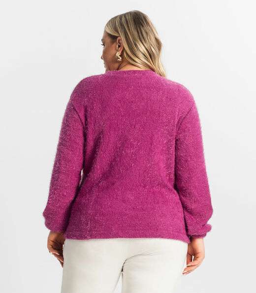 Blusão Feminino Plus Size Secret Glam Roxo