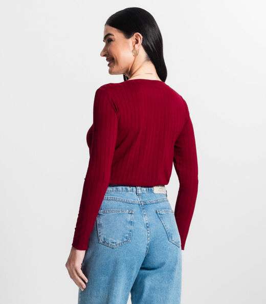 Blusa Manga Longa Infinita Cor Vermelho