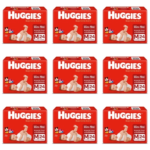 Image_Kit 9 Fraldas Huggies Supreme Care Jumbo M c/24 Unidades