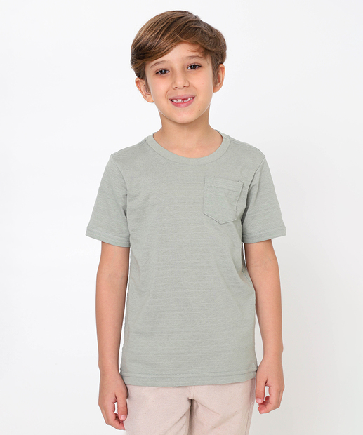 Image_Camiseta Infantil Textura Bolso MR Tam 4 a 10 Verde