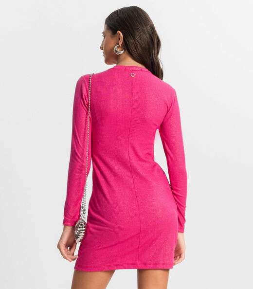 Vestido Juvenil Em Ribana Canelada Minty Rosa