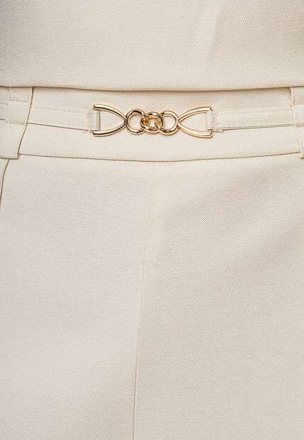 Conjunto Alfaiataria Com Blusa Ampla e Short Fivela Marfim Salvatore