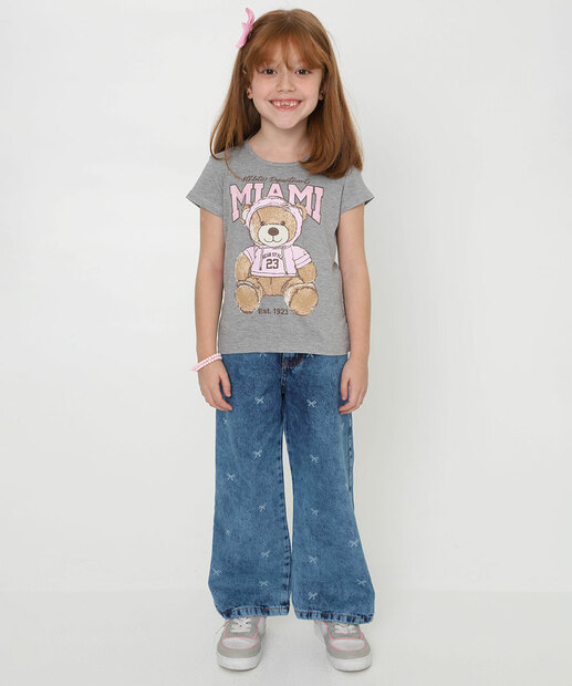 Blusa Infantil Estampa Urso Marisa Tam 4 a 10 Cinza