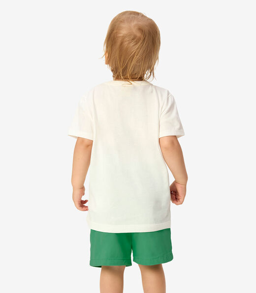 Conjunto Camiseta Com Bermuda Infantil Rovi Kids Bege