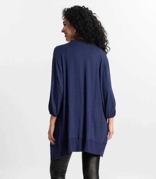 Cardigan 3/4 Feminino Rovitex Azul