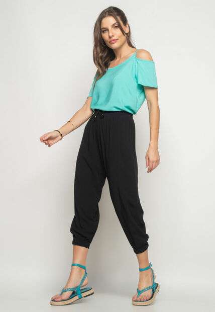 Image_Calça Jogger Viscolinho Preto Salvatore Fashion