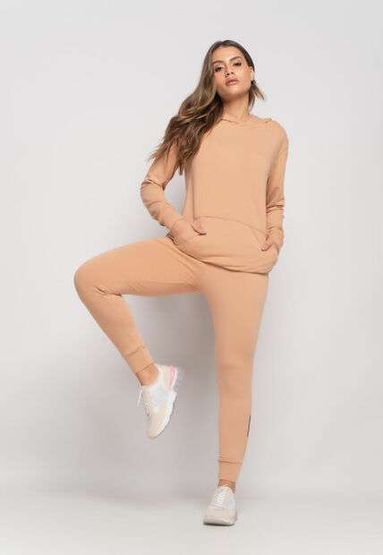Image_Conjunto De Moletinho Esportivo Com Casaco Capuz E Calça Jogger Bege Salvatore f