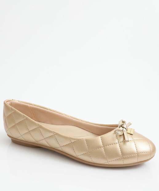 Image_Sapatilha Feminina Bico Redondo Moleca Dourado