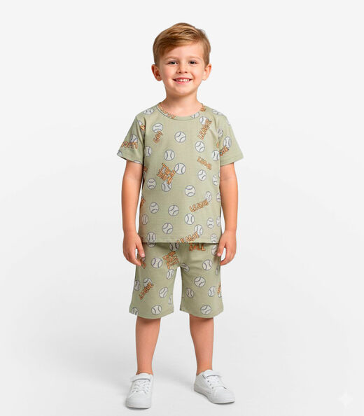 Pijama Infantil Menino Em Cotton Select Verde