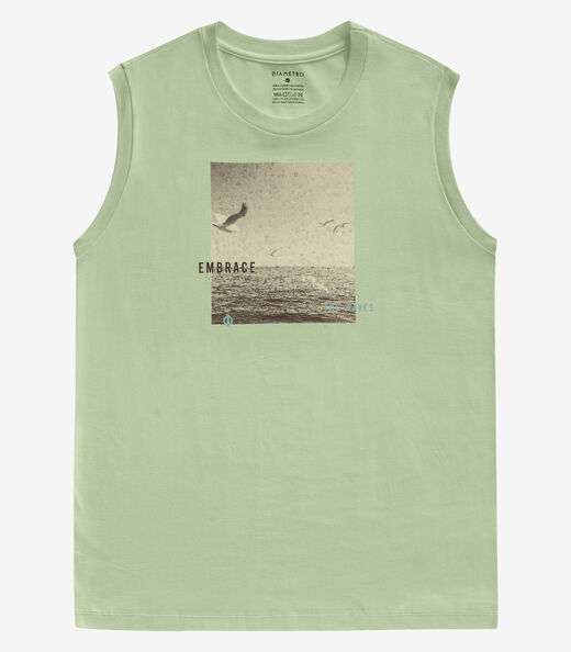 Regata Masculina Meia Malha Diametro Verde