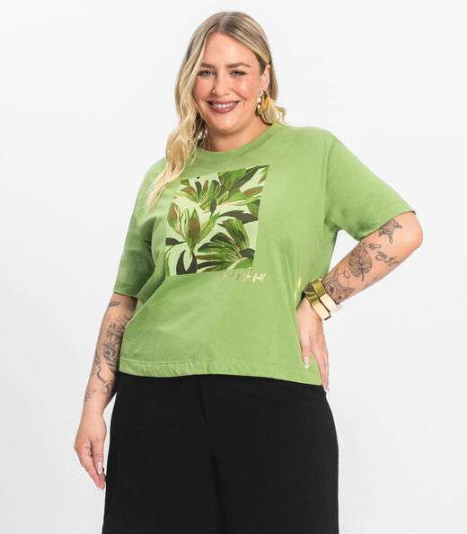 Image_Camiseta Manga Curta Plus Size Secret Glam Verde